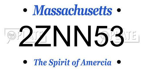 2ZNN53 Massachusetts License Plate