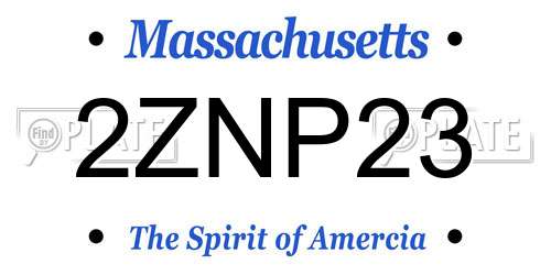 2ZNP23 Massachusetts License Plate