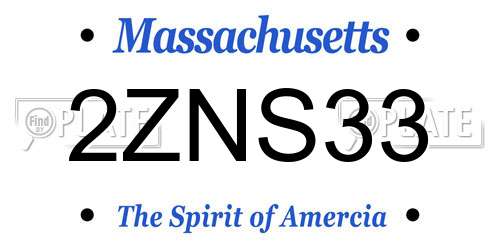 2ZNS33 Massachusetts License Plate