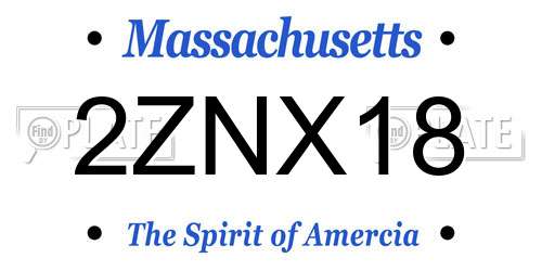 2ZNX18 Massachusetts License Plate