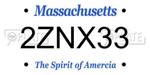 2ZNX33 Massachusetts License Plate
