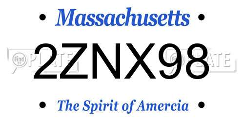 2ZNX98 Massachusetts License Plate