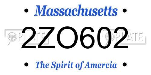 2ZO602 Massachusetts License Plate