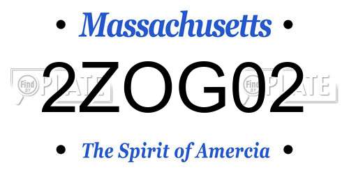 2ZOG02 Massachusetts License Plate