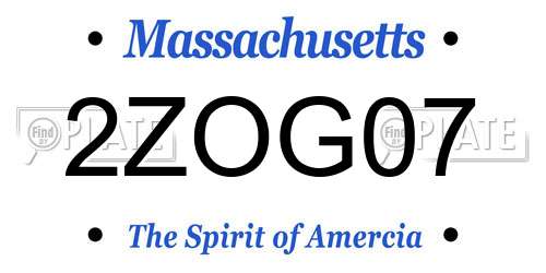 2ZOG07 Massachusetts License Plate