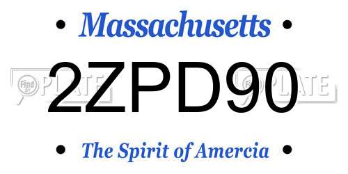 2ZPD90 Massachusetts License Plate