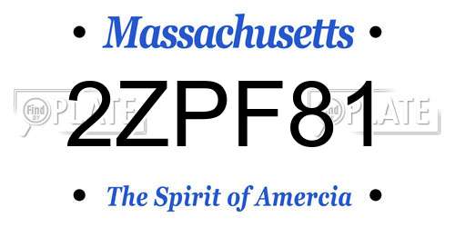 2ZPF81 Massachusetts License Plate