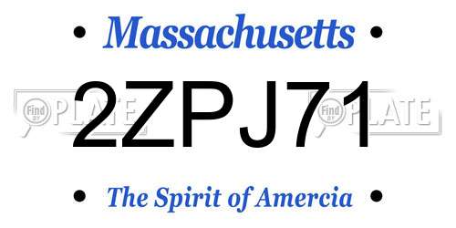 2ZPJ71 Massachusetts License Plate