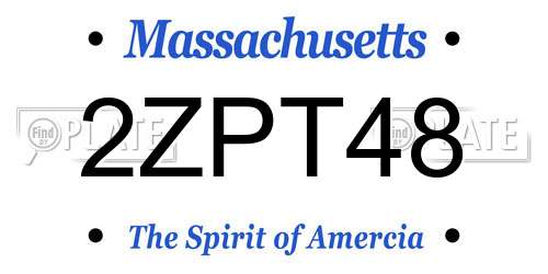 2ZPT48 Massachusetts License Plate