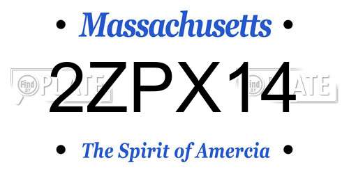 2ZPX14 Massachusetts License Plate