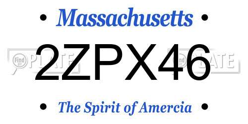 2ZPX46 Massachusetts License Plate