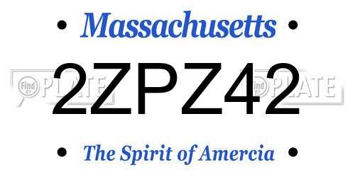 2ZPZ42 Massachusetts License Plate