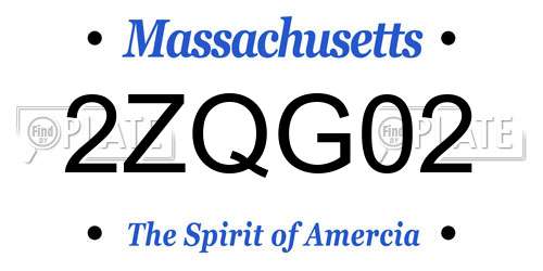 2ZQG02 Massachusetts License Plate