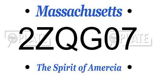 2ZQG07 Massachusetts License Plate
