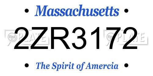 2ZR3172 Massachusetts License Plate