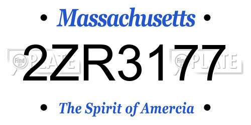 2ZR3177 Massachusetts License Plate