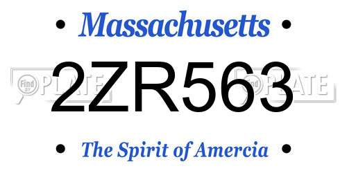 2ZR563 Massachusetts License Plate