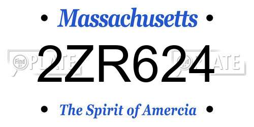 2ZR624 Massachusetts License Plate
