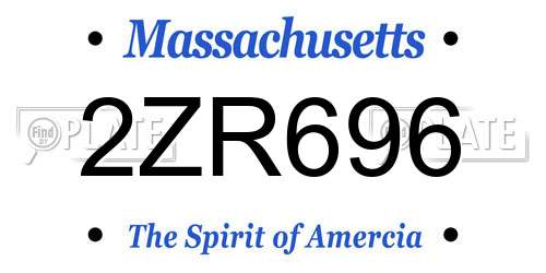 2ZR696 Massachusetts License Plate