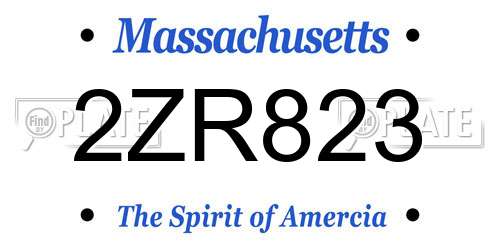 2ZR823 Massachusetts License Plate