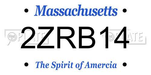 2ZRB14 Massachusetts License Plate