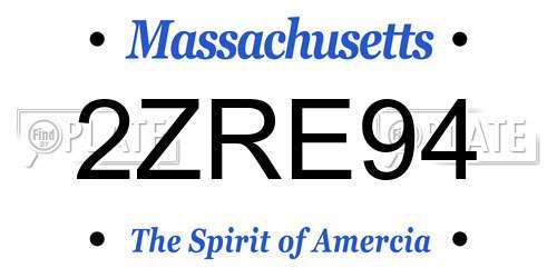 2ZRE94 Massachusetts License Plate