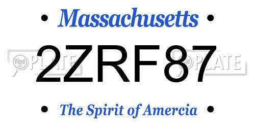 2ZRF87 Massachusetts License Plate