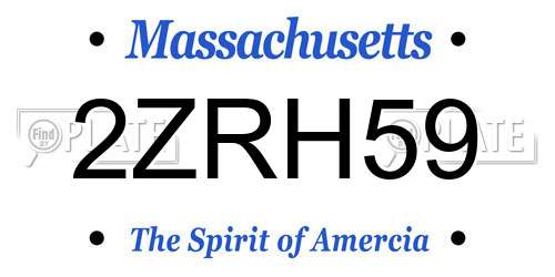 2ZRH59 Massachusetts License Plate