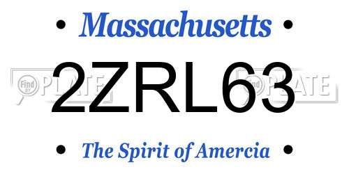 2ZRL63 Massachusetts License Plate