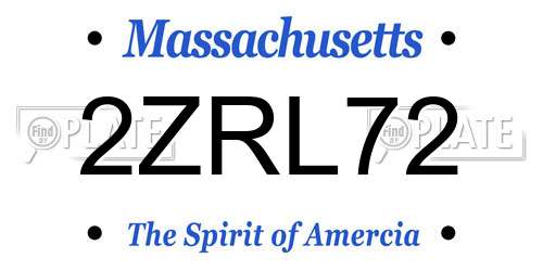 2ZRL72 Massachusetts License Plate