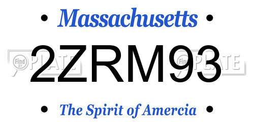 2ZRM93 Massachusetts License Plate