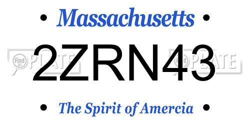 2ZRN43 Massachusetts License Plate
