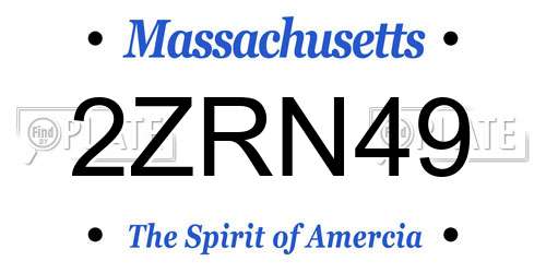 2ZRN49 Massachusetts License Plate