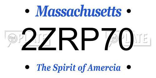 2ZRP70 Massachusetts License Plate