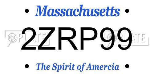 2ZRP99 Massachusetts License Plate