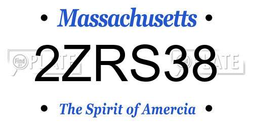 2ZRS38 Massachusetts License Plate