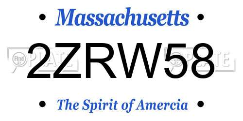 2ZRW58 Massachusetts License Plate
