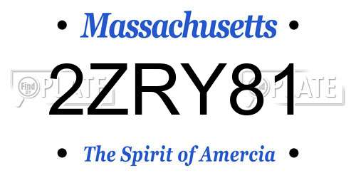 2ZRY81 Massachusetts License Plate