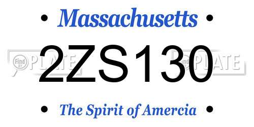 2ZS130 Massachusetts License Plate