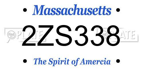 2ZS338 Massachusetts License Plate