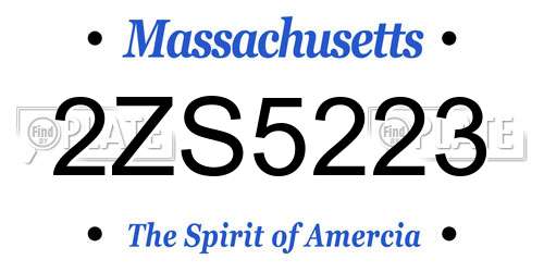 2ZS5223 Massachusetts License Plate