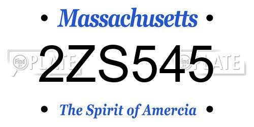 2ZS545 Massachusetts License Plate
