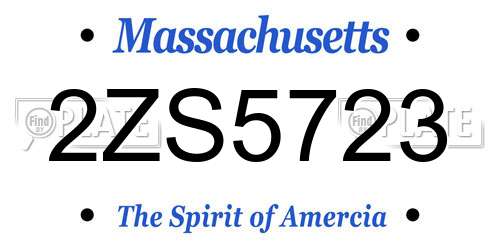 2ZS5723 Massachusetts License Plate