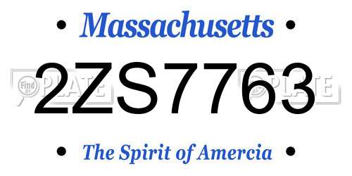 2ZS7763 Massachusetts License Plate
