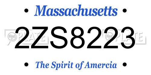 2ZS8223 Massachusetts License Plate