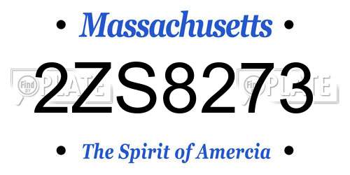 2ZS8273 Massachusetts License Plate
