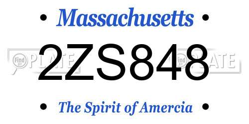 2ZS848 Massachusetts License Plate