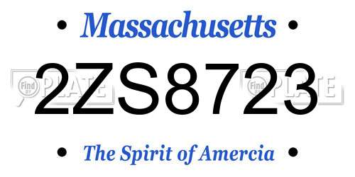 2ZS8723 Massachusetts License Plate