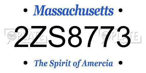 2ZS8773 Massachusetts License Plate