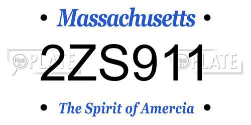 2ZS911 Massachusetts License Plate